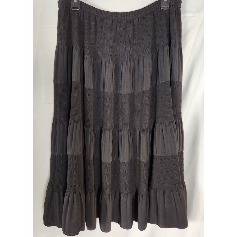 Apostrophe Black Tiered Midi Skirt – Petite M - Picture 3 of 8